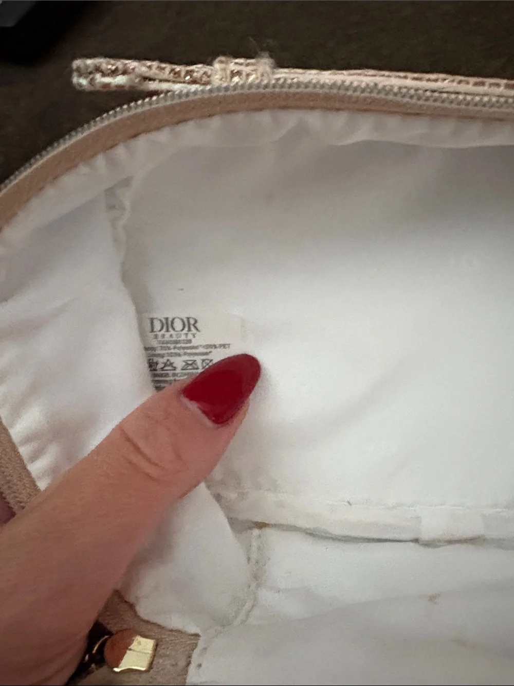 Dior Crystal-Embellished Cosmetic Case in Light Gold